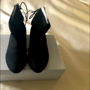 Black suede booties